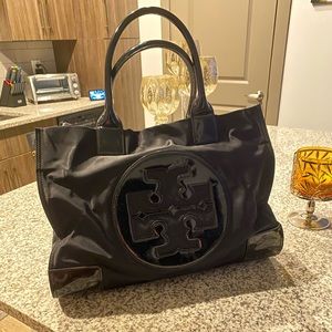 Tory Burch Large Black Ella Tote